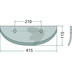 Blade for sugar beet left 415X115mm Barigelli etc.