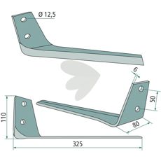 Top knife Duraface coated