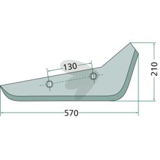 Cutter for sugar beet harvest left 210X570mm 8270821