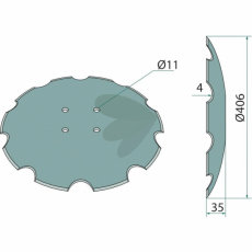 Notched Disc 406x4mm