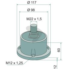 Bearing Unit -Dimensions (mm) Shaft- 28, M22 x 1.5