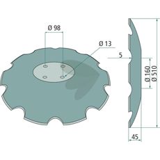 Toothed Plate Kckerling 4 fixing holes 510x5mm