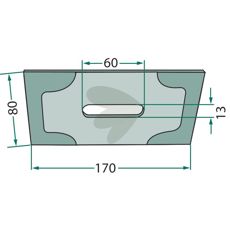 Scraper plate Rabe et al. 84060009 80X170mm