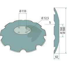 Serrated disc 580 mm