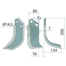 Furrow knife Right - 73000107421V