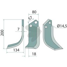 Furrow knife Left - 73000107420V