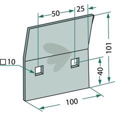 Scraper plate 100X101mm 8007090
