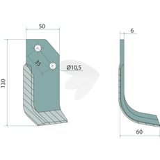 Milling Knife 133X6X50 Left - 8300043