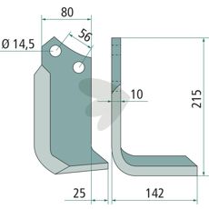 Rotary Tiller Knife  Maschio c-c 56mm hole 14,5mm