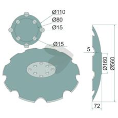 Disc Blade Toothed 560x4.5 mm