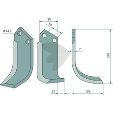 Rotavator Knife KM060170