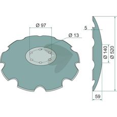 Disc Toothed 520x5