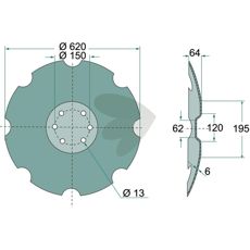 Disc Toothed 620x6