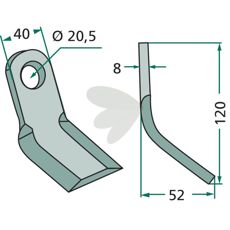 Y-hammer 40X120mm hole 20.5mm