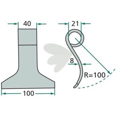 Impact knife Agromec, Agrimaster hole 21 mm