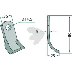 Y-hammer 35X80mm hole 14.5mm