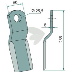 Impact knife Agrimaster hole 25.5 mm