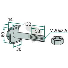 Screw with nut - 3000313