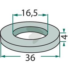 Washer 16.5X36X4mm 3000182