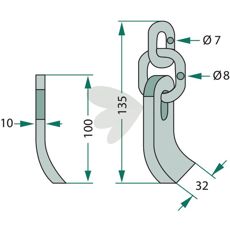 Knife with chain