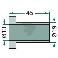 Bushing for blade Bomford etc. 19X45mm hole 13mm