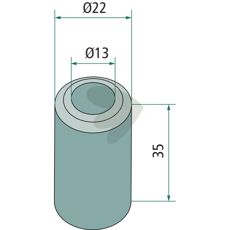 Bushing for blade Bomford etc. 22X35mm hole 13mm