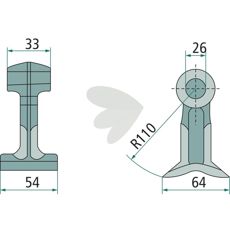 Hammer blade 33/54mm, hole 26mm