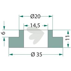 Bushing for Cosma and others 11X35mm hole 14.5mm