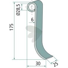 Strike knife for Berti hole 28.5 mm