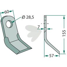 Y-tine for Cabe (Nuova Cabe) hole 28.5mm