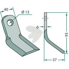 Y-tine for Carroy et Giraudon hole 13mm