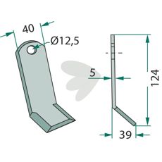 Y-tine for Caroni hole 12.5mm