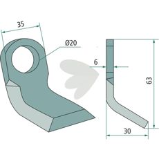 Y-tine for Doppstadt hole 20mm
