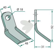 Y-tine for Dcker hole 18mm