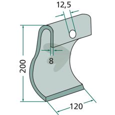 Strike knife for Dcker hole 12.5 mm