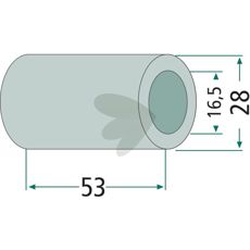 Bushing for beaters Dücker etc. 28X53mm hole 16.5mm