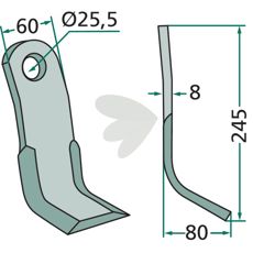 Y-beater 60X245mm hole 25.5mm