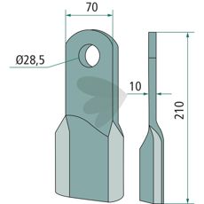 Knife twisted, Fits: Fischer
