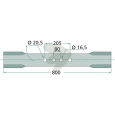 Knife twisted, thickness = 8 mm, Fits: Fischer