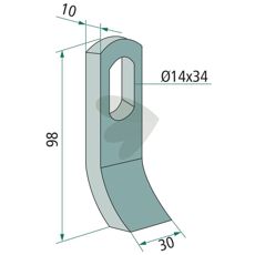 Chopper knife Gilbers hole 14X34 mm