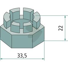 Crown nut M20x1.5 mm