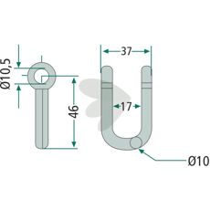 Shackle Agritec, John Deere 37mm