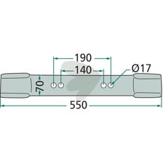 Knife twisted, thickness = 10 mm, Fits: Hermes