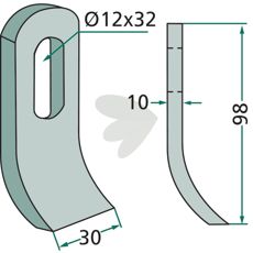 Chopper knife Herder hole 12X32 mm
