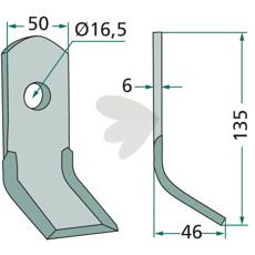 Y-blade Humus 50X135mm, hole 16.5mm - 59092385