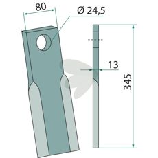 Knife 13X24.5X80 Hymach