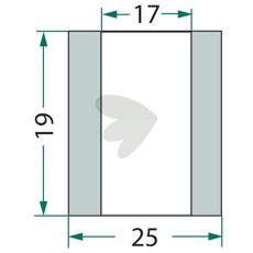 Bushing for Leckron blade, Sauerburger 25X19mm hole 17mm