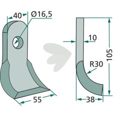 Y-blade HMF, Fischer, Palladino, Pegoraro hole 16.5mm
