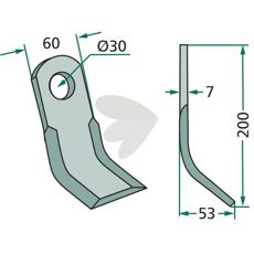 Y-blade Saphir, Agromet hole 30mm