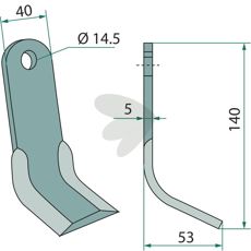 Y knife Lipco hole 14.5mm